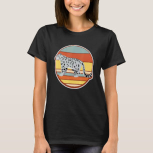 Snow Leopard Print Retro Vintage Style T-Shirt
