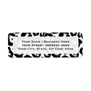 Snow Leopard Print Return Address Labels