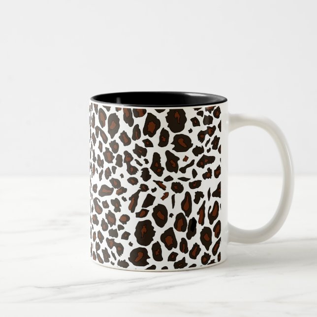 Snow Leopard Print Two-Tone Coffee Mug (Right)