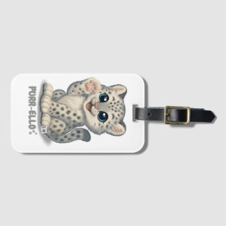 Snow leopard - Purr-ello Luggage Tag