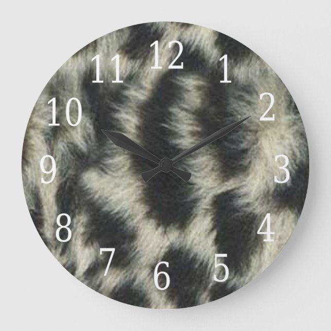 Snow Leopard Round Clock (Front)