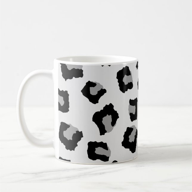 Snow Leopard Seamless Pattern  Coffee Mug (Left)