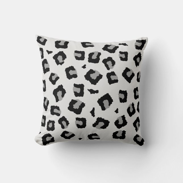 Snow Leopard Seamless Pattern Cushion (Front)