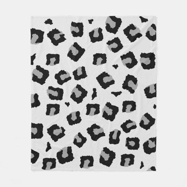 Snow Leopard Seamless Pattern  Fleece Blanket (Front)