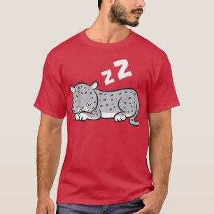 Snow Leopard Sleeping Cute Snow Leopard Pajamas  T-Shirt