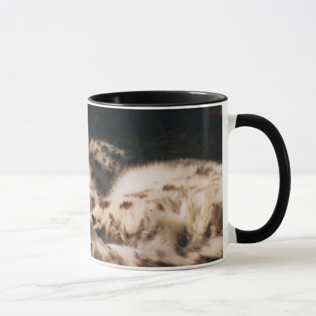 snow leopard sleeping in sun mug (Right)