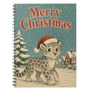 Snow Leopard Snow Lane Animal Christmas Notebook