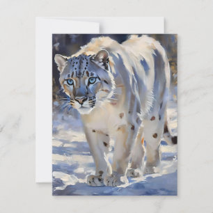 Snow Leopard Study F Holiday Card