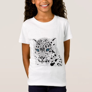 Santa Hat Snow Leopard Cubs Holiday Christmas Cotton T-Shirt by