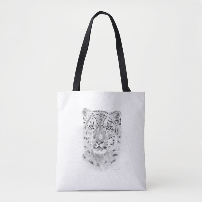 Snow Leopard Tote Bag (Front)