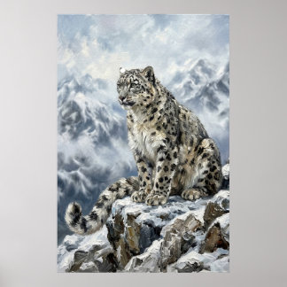 Snow Leopard Totem Wall Art – Fine Art Wildlife Pr