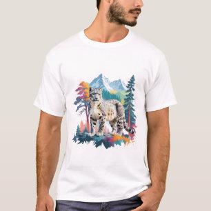 Snow Leopard Vector Art Animal In The Majestic T-Shirt