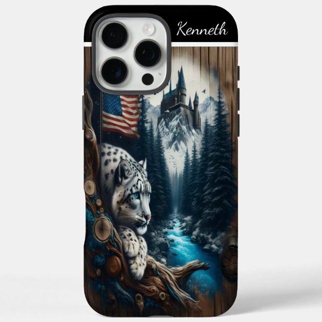 Snow Leopard Watches Over The Snowy Mountains Case-Mate iPhone Case (Back)