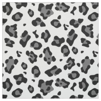 snow leopard white animal print ocelot cheetah fabric