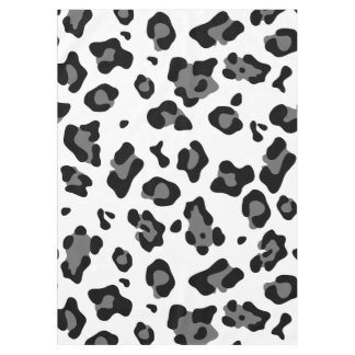 snow leopard white animal print ocelot cheetah tablecloth