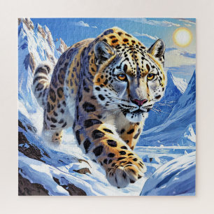 🧩 Snow Leopard Wildlife Art Puzzle