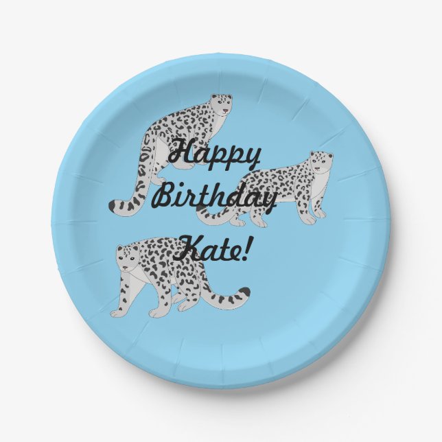 Snow Leopards Paper Plate (Front)