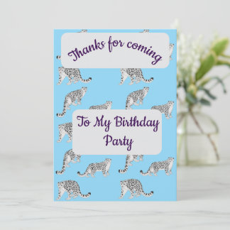 Snow Leopards Thank you Card