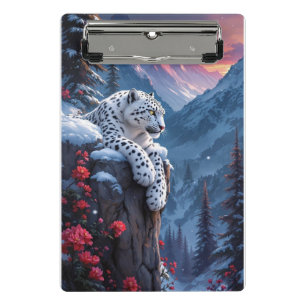 Snow Leopards white and black Shapes – Mini Clipboard