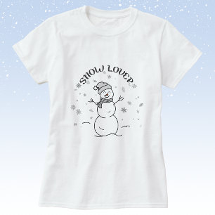   Snow Lover T-Shirt Cute Snowman Winter Graphic 
