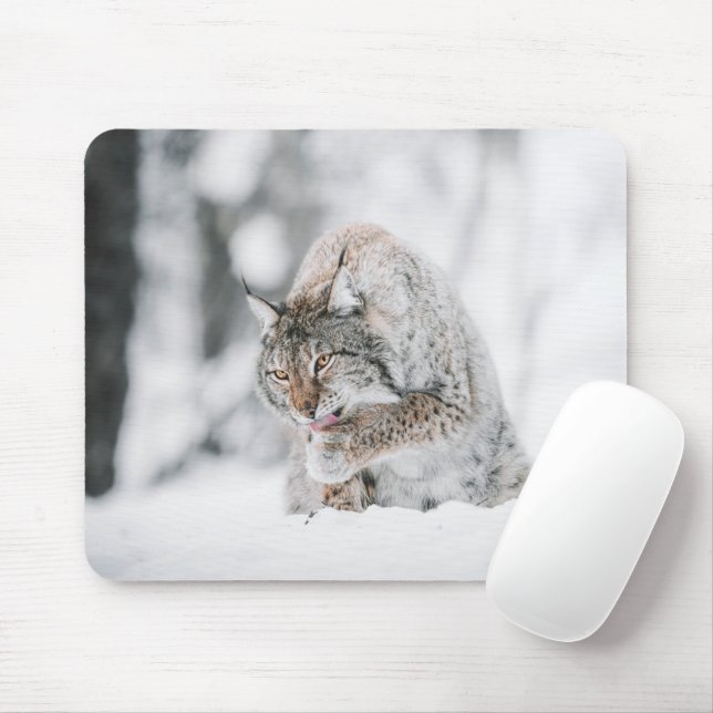 Snow Lynx Mouse Mat (With Mouse)