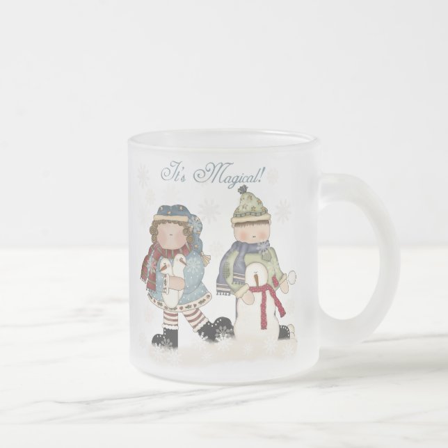 Snow Magic Frosted Glass Coffee Mug (Right)