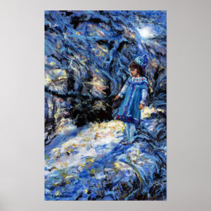 Snow Maiden in Snowy Winter Woods Poster