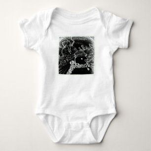 Snow man and Yaie in black Christmas Baby Bodysuit
