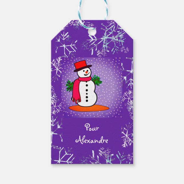 Snow Man Gift Labels (Front)
