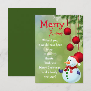 Snow man Holiday Postcard