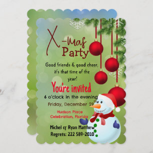 Snow man invitation