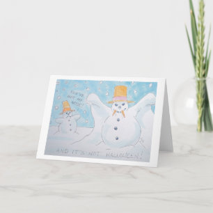 Snow man vampire holiday card