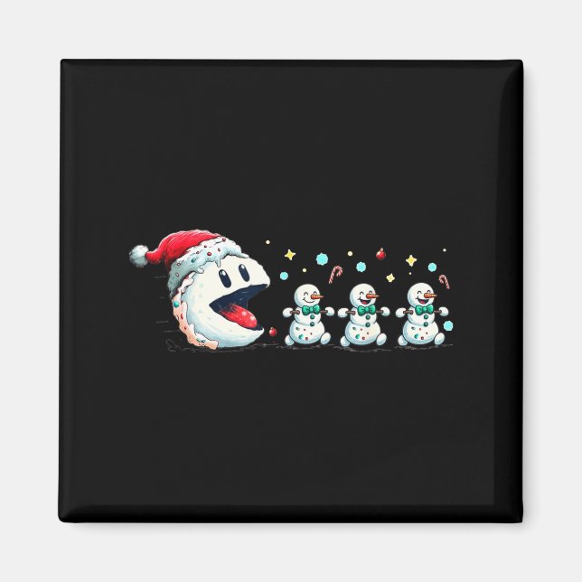 Snow Man Xmas Tee Snowman Gamer  Magnet (Front)