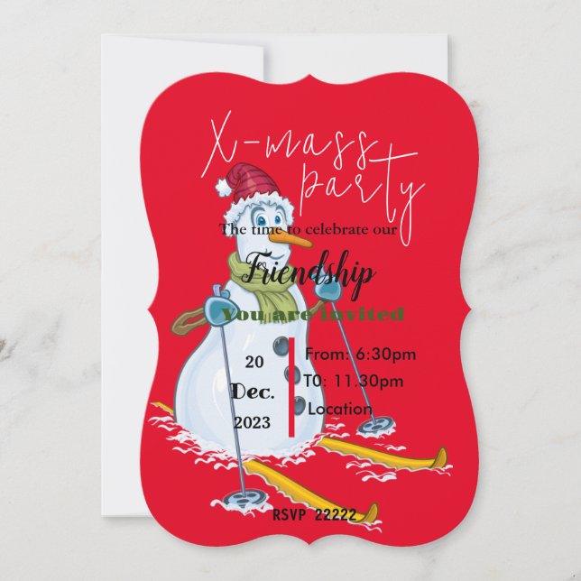 Snow man's invitation (Front)