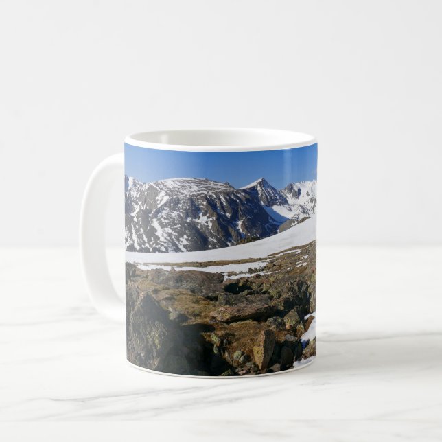 Snow Melting on the Rocky Mountains Coffee Mug (Front Left)