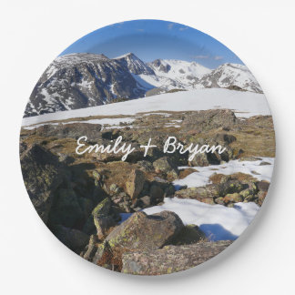 Snow Melting on the Rocky Mountains Paper Plate