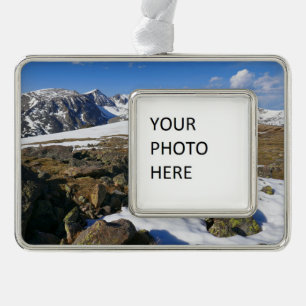 Snow Melting on the Rocky Mountains Silver Plated Framed Ornament