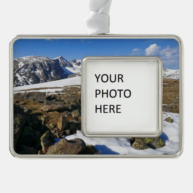 Snow Melting on the Rocky Mountains Silver Plated Framed Ornament (Front)