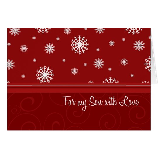 Snow Merry Christmas for Son Card