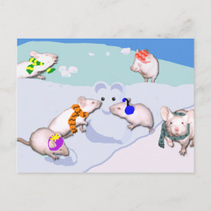 Snow Mice Postcard