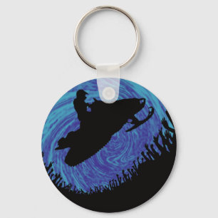 SNOW MOBILE CENTER KEY RING