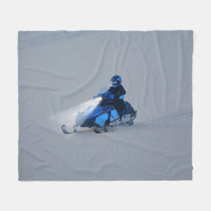 Snow-mobiler Winter Sports Gift Fleece Blanket