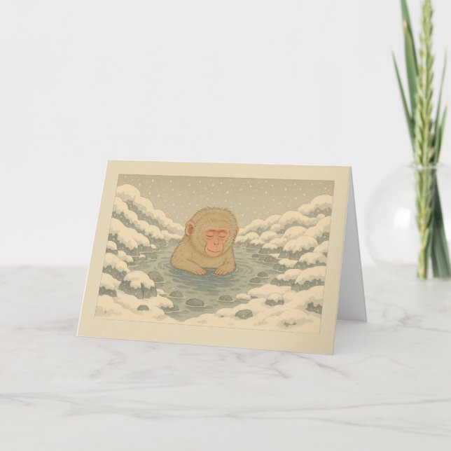 Snow Monkey - Christmas Card (Front)