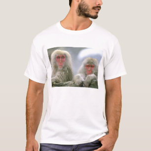 Snow Monkey Couple, Japanese Macaque, T-Shirt