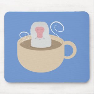 Snow Monkey In A Cup Mouse Mat
