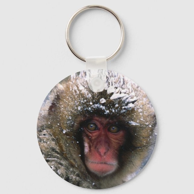 Snow Monkey Key Ring (Front)