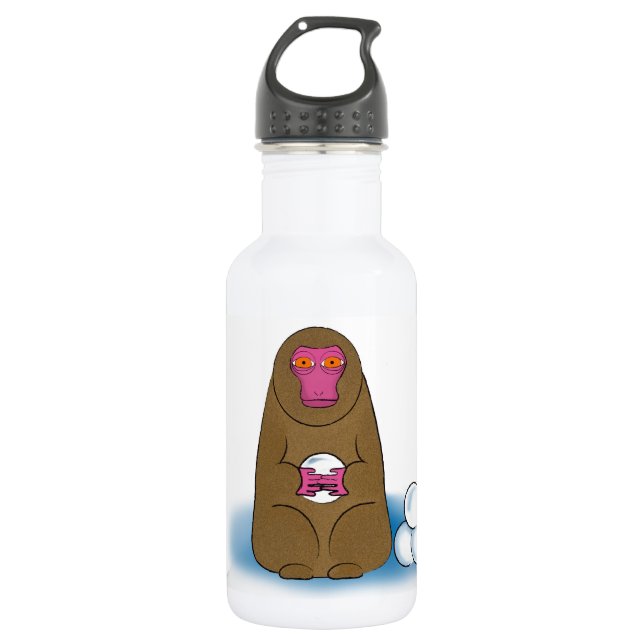 Snow Monkey Snowball Fighter 532 Ml Water Bottle (Front)