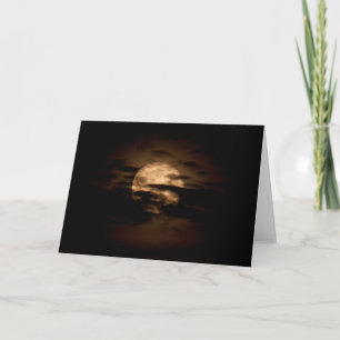 Snow Moon with Clouds Card