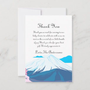 Snow Mountain Baby Shower Thank You Card