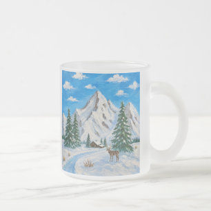 Snow Mountain Frosted Glass Mug